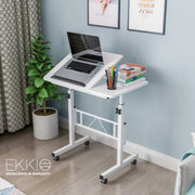 Grey Adjustable Mobile Laptop Desk with Tilting Top