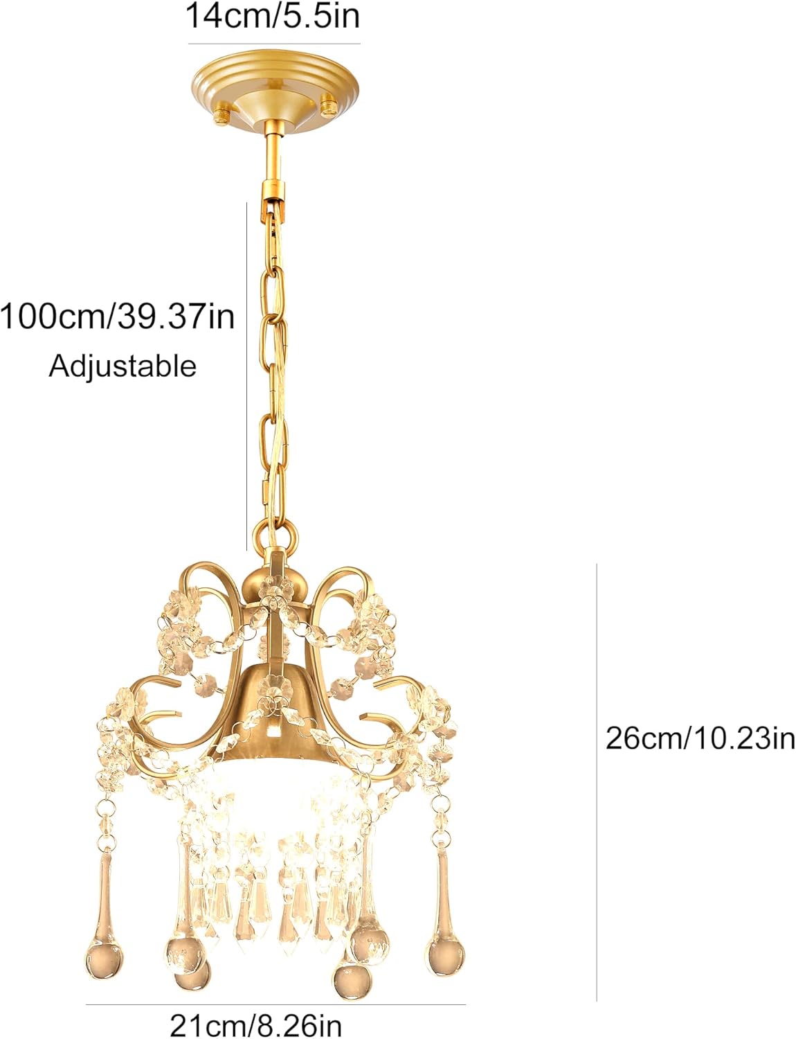 Mini Crystal Pendant Chandelier – 23 × 28 cm