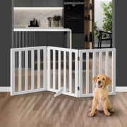 Freestanding Foldable MDF Pet Gate – 3 Sizes, White or Grey
