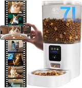 Frienhund Automatic Cat Feeder with 2K Camera: 5G WiFi Automatic Dog Feeder with Night Vision,Cat Food Dispenser with 7L Large Food Storage Container for Multiple Pet,Detachable for Easy Clean -29 Cup