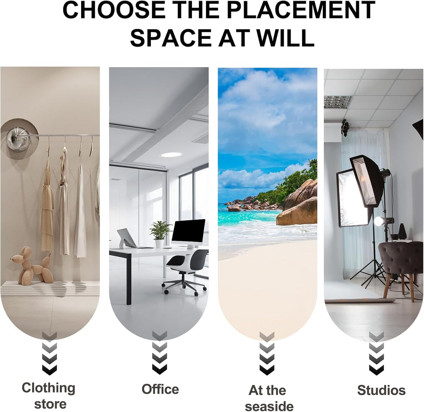 100 × 100 × 200 cm Foldable Black Fitting Room with Curtain & Hooks