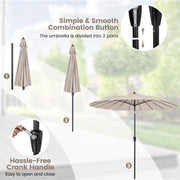 2.7 m Patio Umbrella with 18 Fibreglass Ribs, Tilt & Crank