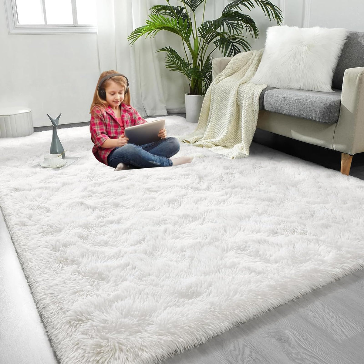 Ultra-Soft Washable Shaggy Area Rug – Pink, 80 × 160 cm