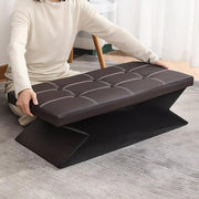 Foldable Storage Ottoman Bench with Padded Seat – Black, 76 × 38 × 38 cm