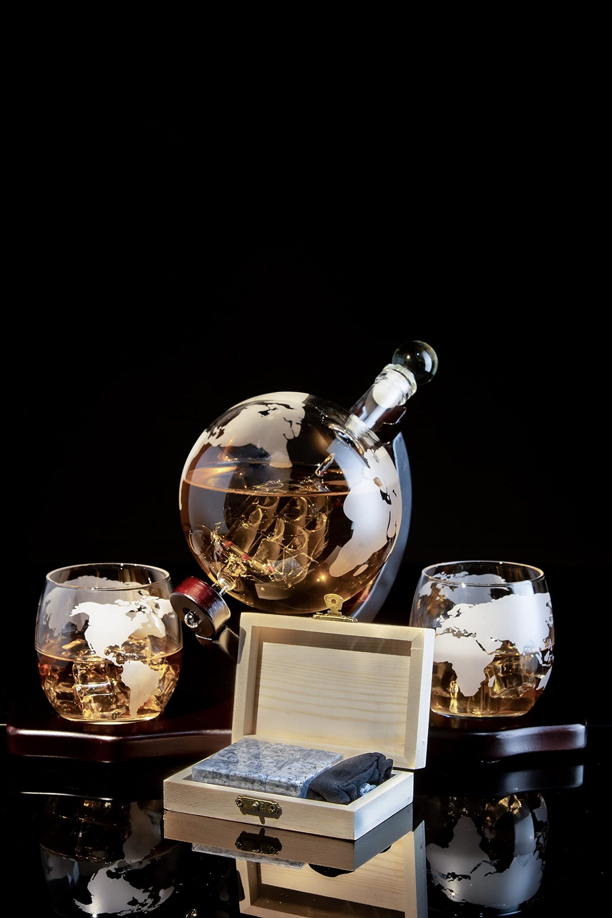 850 ml Globe Whisky Decanter Set with Globe Glasses