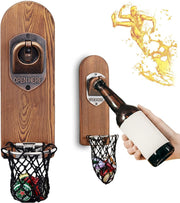 Magnetic Football Wall Bottle Opener with Cap Net