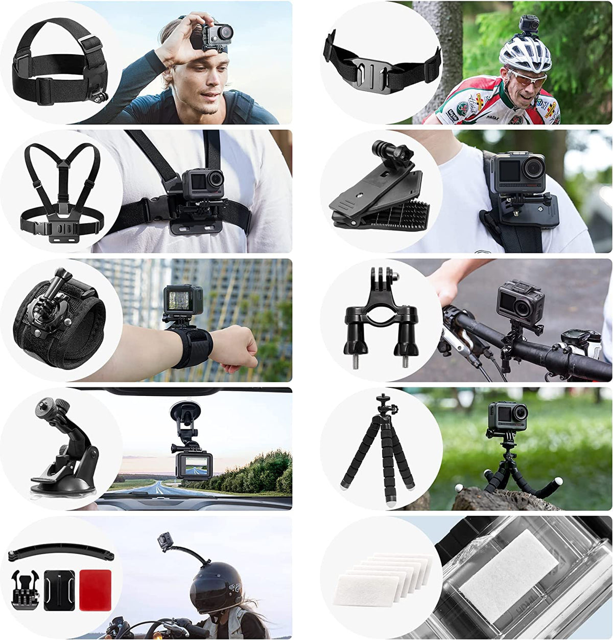 42-in-1 Universal Action-Camera Accessory Kit