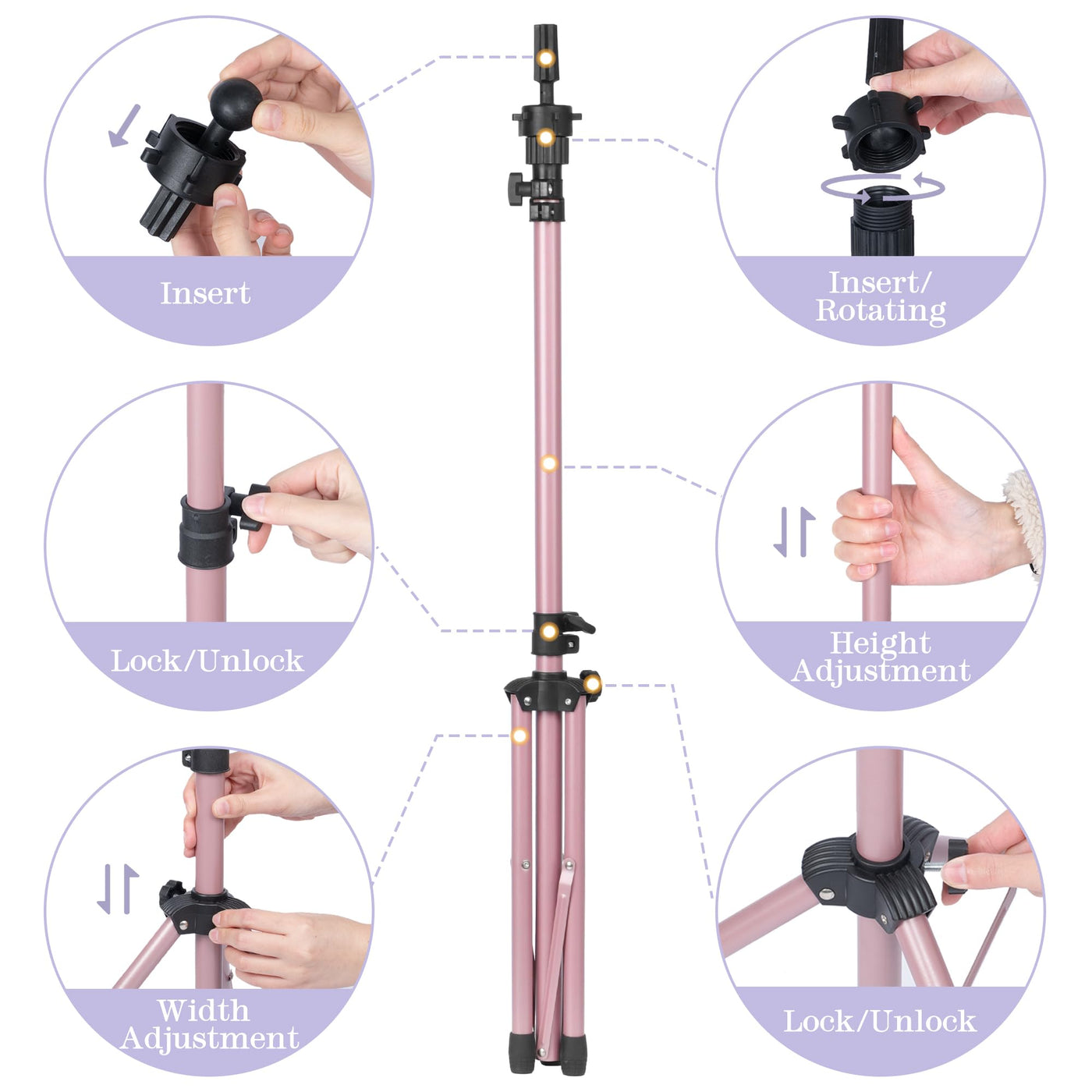 34–57-Inch Pink Wig-Head Tripod Starter Set
