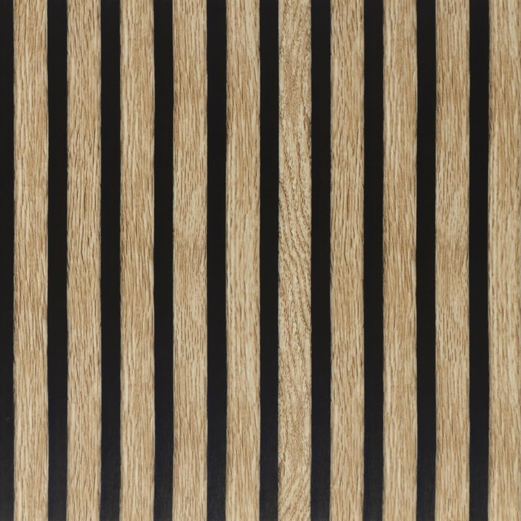Wood Grain Peel & Stick Wallpaper – Self-Adhesive Removable Wood Slat Vinyl (43.5 × 305cm)