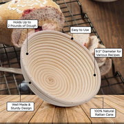 9-Inch Round Banneton Bread-Proofing Set with Lame & Tools
