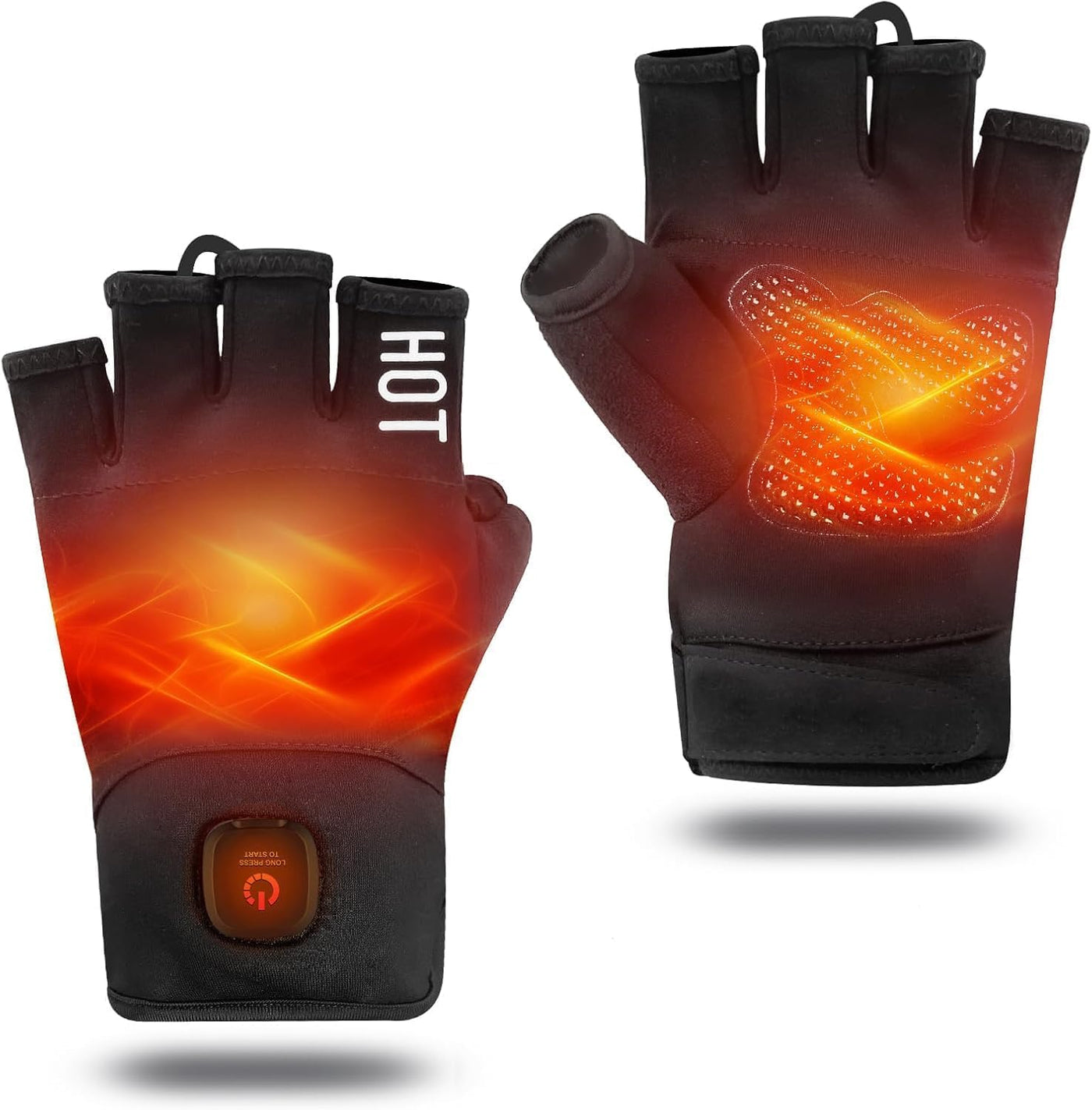 Rechargeable Heated Gloves – Cordless Fingerless Winter Warm Gloves with Temperature Control