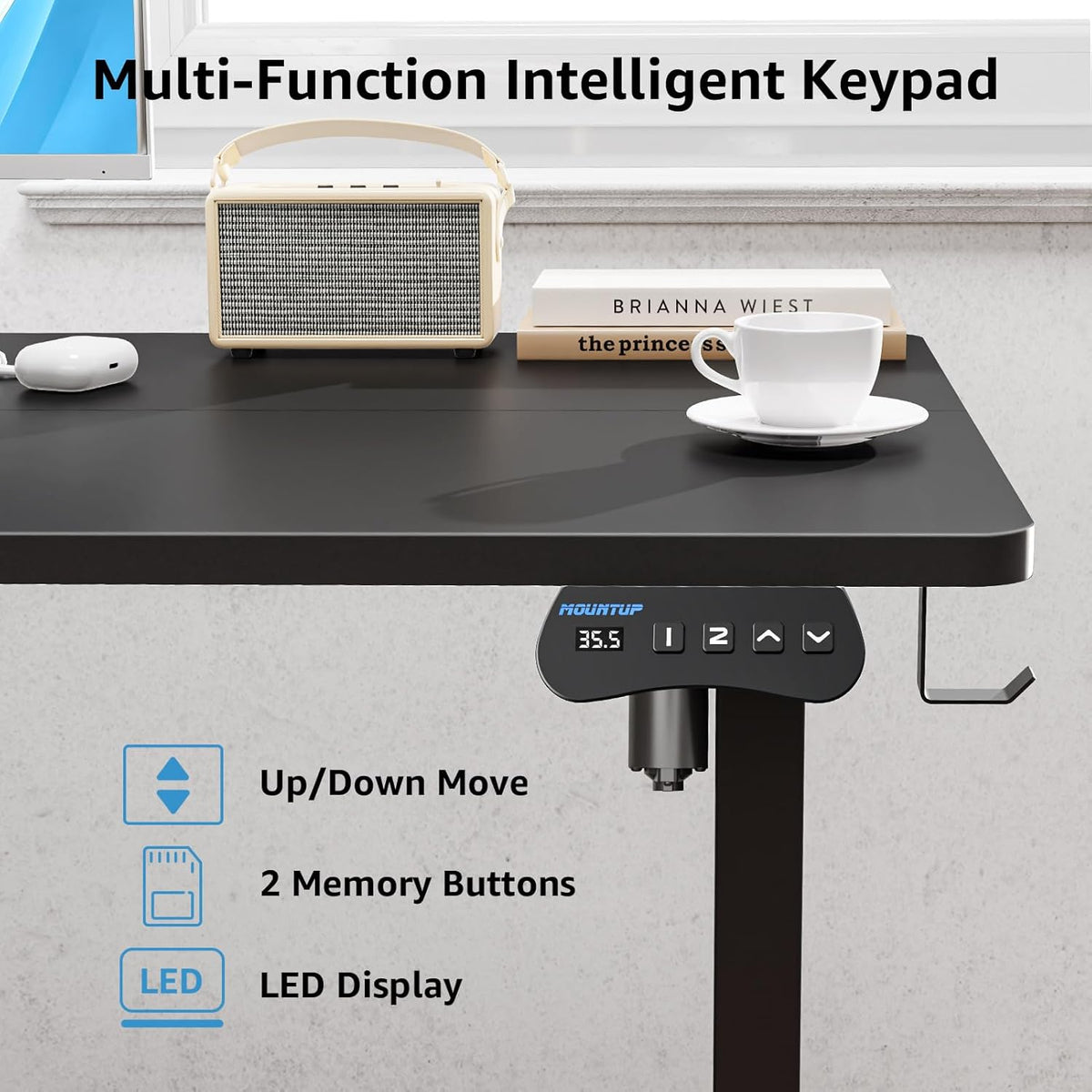 120 × 60 cm Electric Standing Desk with Memory Controller