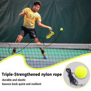 Tennis Rebound Trainer with Base, 4 Balls & Elastic Ropes