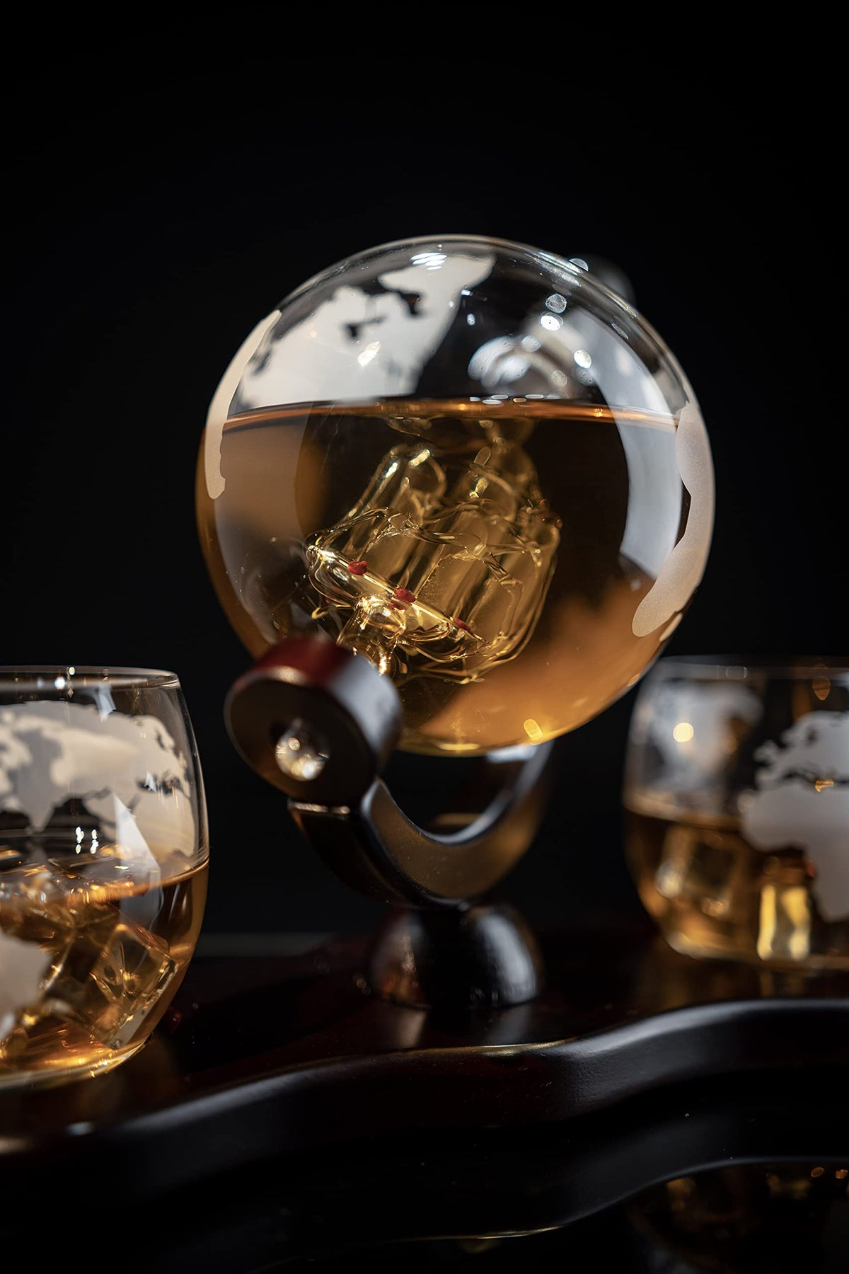 850 ml Globe Whisky Decanter Set with Globe Glasses