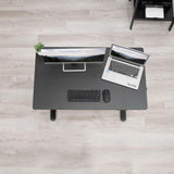 VIVO Electric Height Adjustable 102cm x 61cm Stand Up Desk, Complete Standing Workstation with Memory Controller, Black 2 Part Top, Black Frame, DESK-EP40TB