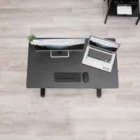 VIVO Electric Height Adjustable 102cm x 61cm Stand Up Desk, Complete Standing Workstation with Memory Controller, Black 2 Part Top, Black Frame, DESK-EP40TB