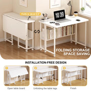 80 cm Foldable Mobile Computer Desk with Shelf