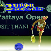 Tennis Rebound Trainer with Base, 4 Balls & Elastic Ropes