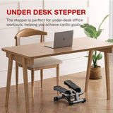 Steppers for Exercise, Mini Stair Stepper, Desk Step Machine with Dual Resistance Bands, Full Body Cardio Workout Equipment, 300 LBS Capacity for Home Exercise
