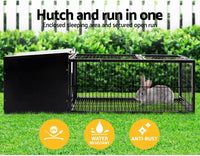 Metal Rabbit Hutch & Small Animal Enclosure with Slide-Out Tray 120cm