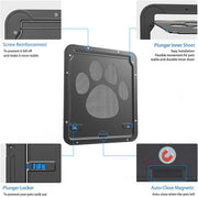 Black Lockable Magnetic Pet Flap for Screens – 20.3 × 25.4 cm