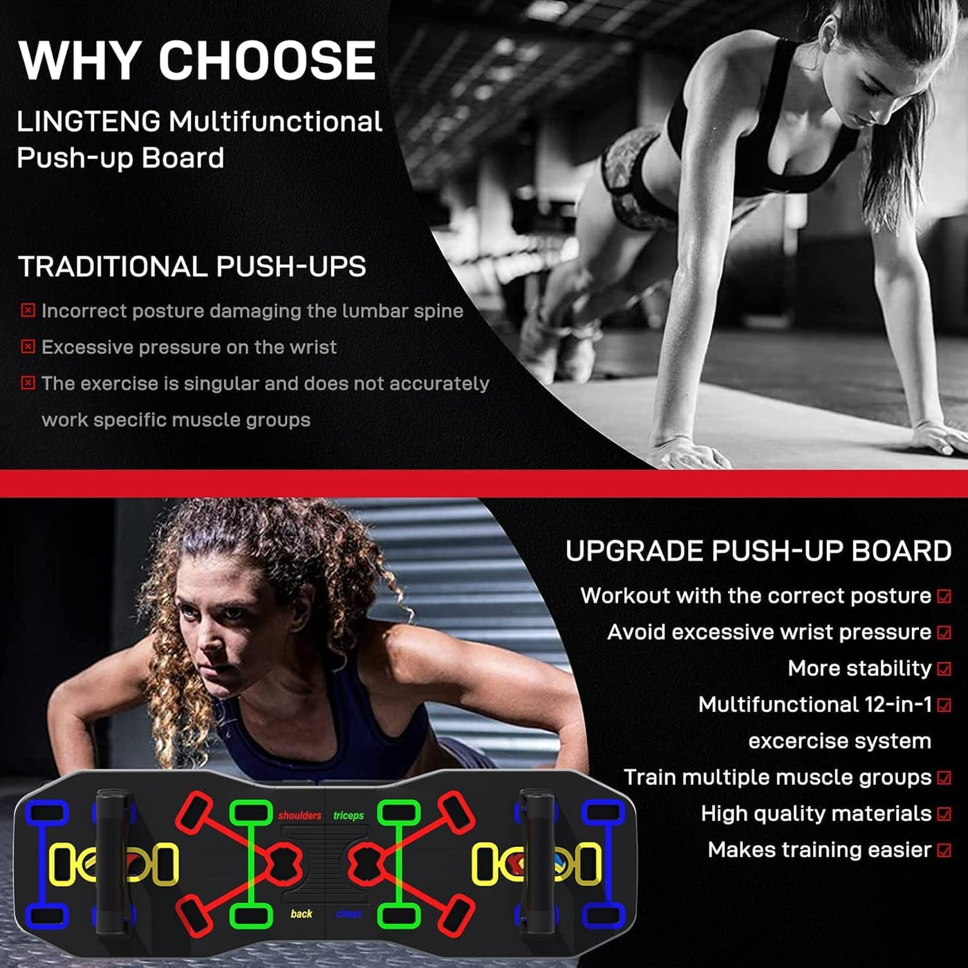 Foldable 10-in-1 Push-Up Board