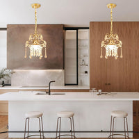 Jiinoo Mini Crystal Chandeliers, Luxury K9 Clear Hanging Crystal Chandelier Light, Pendant Light Ceiling Fixtures for Staircase Hallway Entryway Dining Room Office Porch Foyer Closet Kitchen