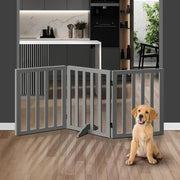 Freestanding Foldable MDF Pet Gate – 3 Sizes, White or Grey