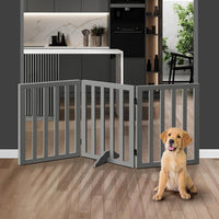 Freestanding Foldable MDF Pet Gate – 3 Sizes, White or Grey