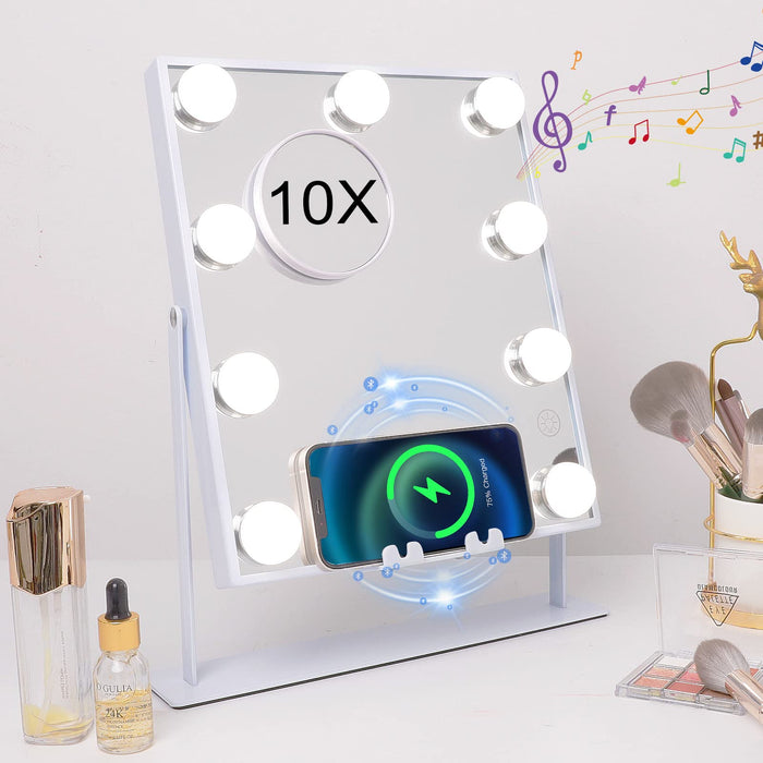 Hansong 9-Bulb Vanity Mirror with Bluetooth & Wireless Charging