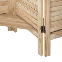 Oikiture Natural Paulownia-Wood 4-Panel Room Divider