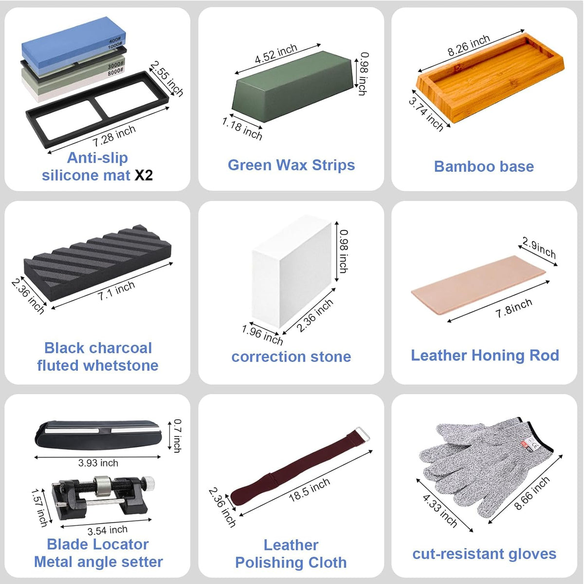 Professional Dual-Grit Whetstone Set – 400/1000 & 3000/8000