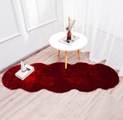 60 × 180 cm Burgundy Faux-Rabbit-Fur Runner