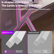 100 cm White K-Shaped Gaming & Office Desk