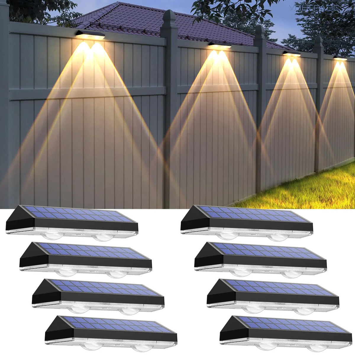 8-Pack Solar Fence Lights – 3 Colour Temperatures