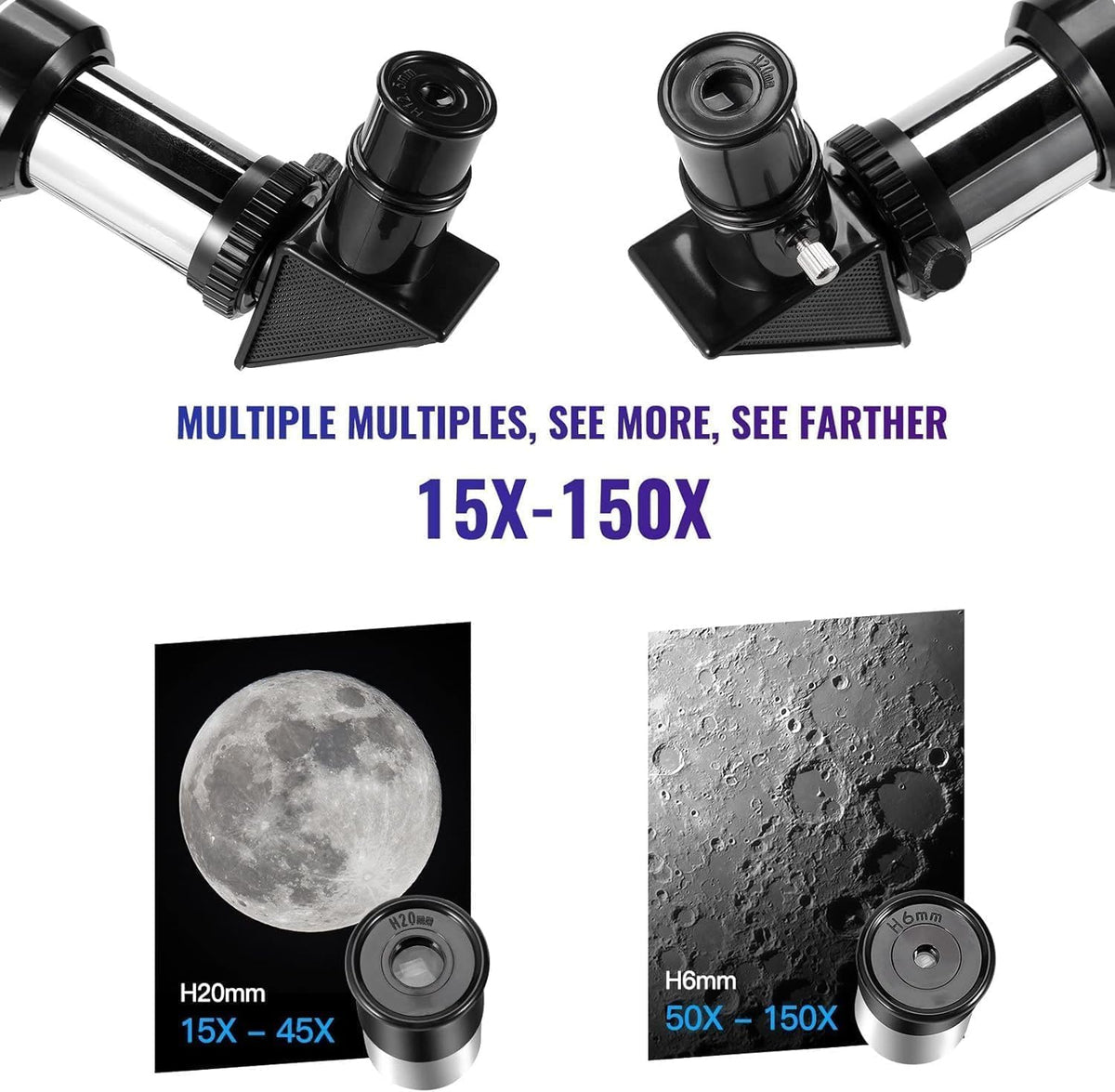 Telescope,Telescopes for Adults Kids Beginners, 70mm Aperture Astronomy Refractor HD Telescopes (15X-150X) with Tripod, Phone Adapter and Moon Filter
