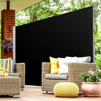 2 × 3m Retractable Outdoor Side Awning – Black