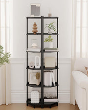 Freestanding Corner Shelf with Metal Frame