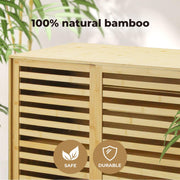 80 × 40 × 88 cm Bamboo Storage Cabinet with Louvered Door