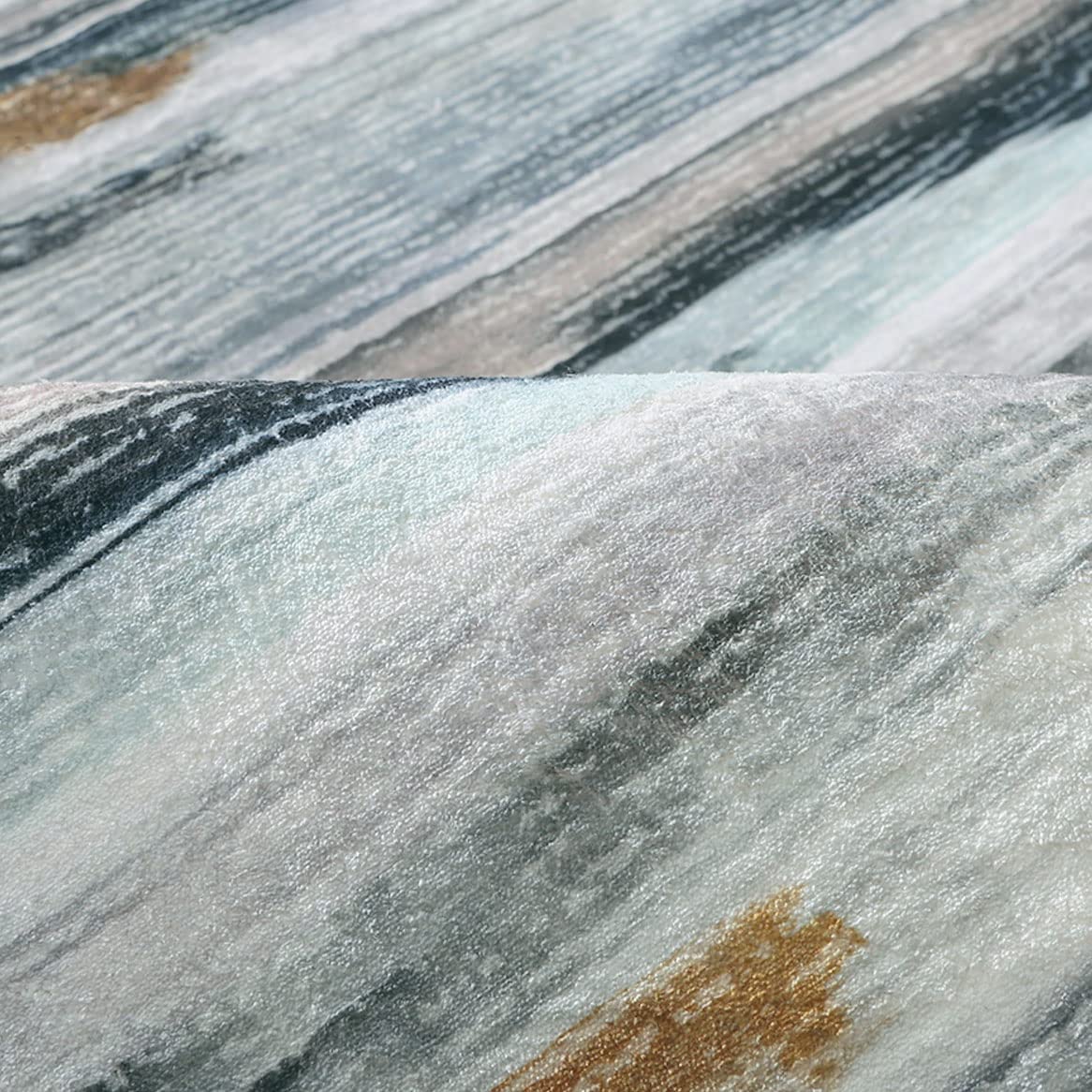 120 × 160 cm Black & Gold Imitation-Cashmere Area Rug