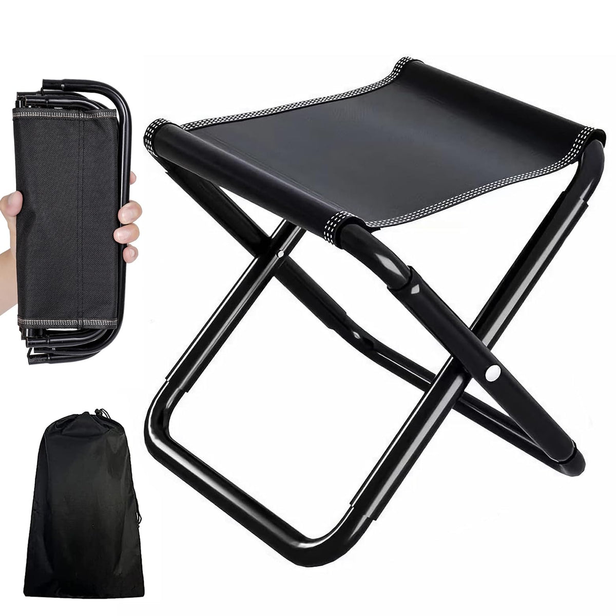 Compact 600D Folding Camping Stool with Carry Bag