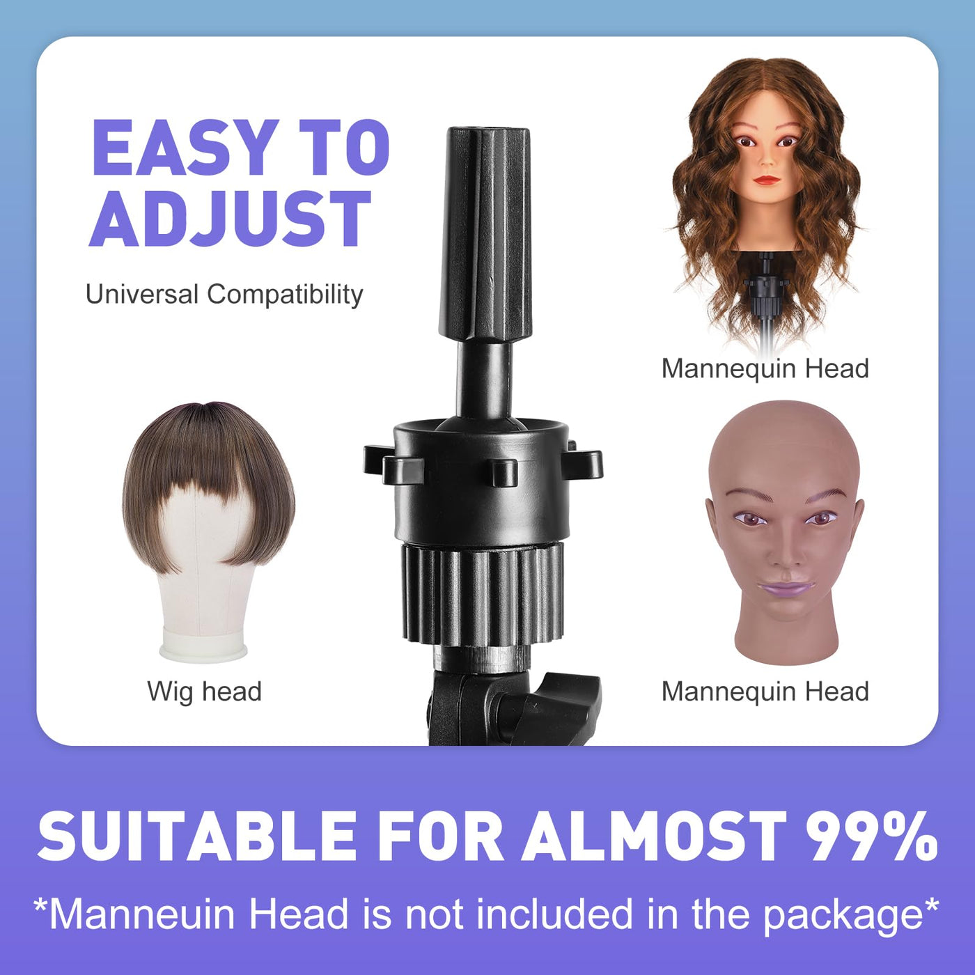 63-Inch Adjustable Foldable Wig-Head Tripod