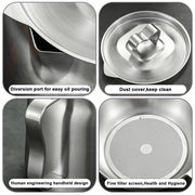2 L Stainless-Steel Oil Filter Pot with Strainer & Frying Basket