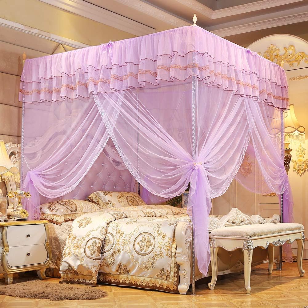Four-Corner Sheer Mesh Bed Canopy – 150 × 200 × 200cm