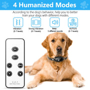 [2025 Upgrade] No Shock Dog Bark Collar with 4 Modes, Dog Training Collar with Remote, IPX7 Waterproof Bark Collar for Most Breed Sizes, Safe No Shock Bark Collar for Garden & Courtyard Use