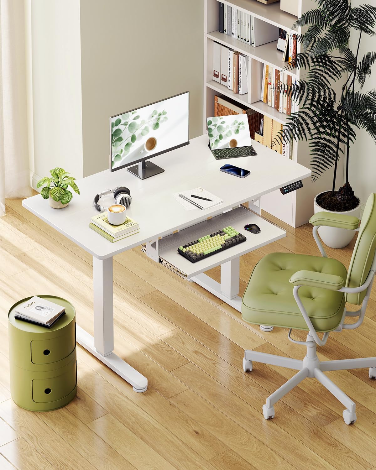 100 × 50 cm Electric Standing Desk with Keyboard Tray & Memory