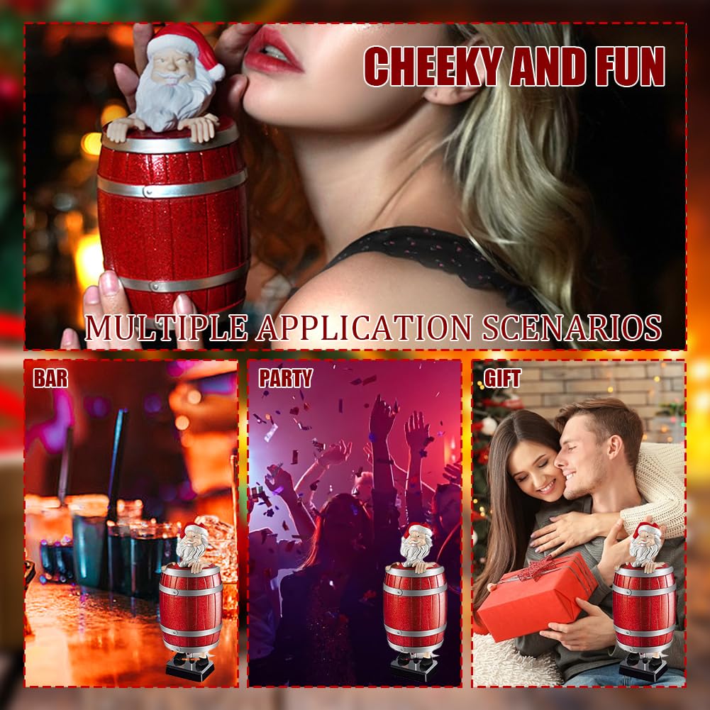 Novelty Pop-Up Santa Barrel Dispenser & Decoration