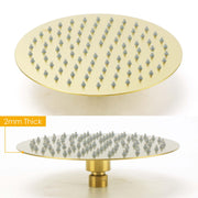 Round Brushed-Gold Twin Shower Rail Set