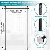 Room Divider- Adjustable 10FT No Drilling Curtain Rods Wall Divider for Room Separation, Heavy Duty Freestanding Hanging Room Divider Curtain Rod for Studio Rental, Room Partitions Dividers
