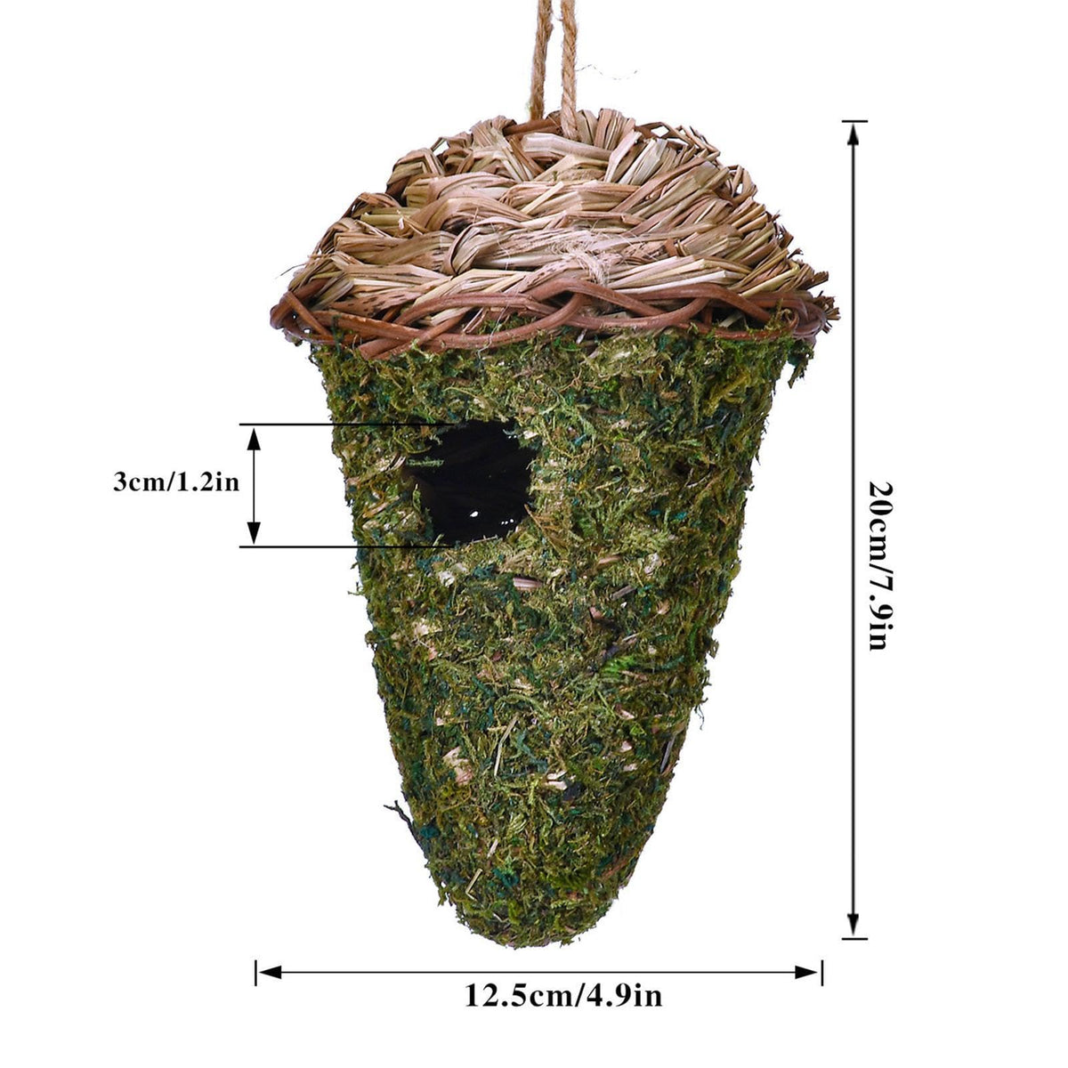 Handwoven Natural-Reed Small-Bird Roosting Pocket